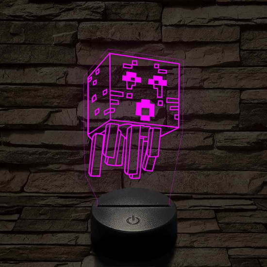 Minecraft Ghast 7 színű 3D led lámpa