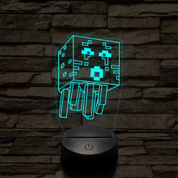 Minecraft Ghast 7 színű 3D led lámpa