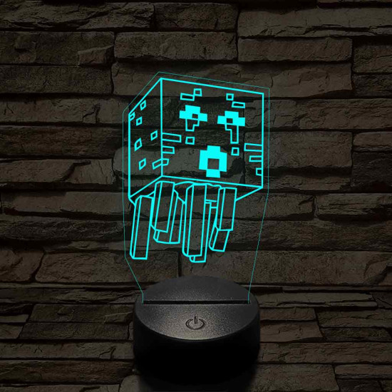 Minecraft Ghast 7 színű 3D led lámpa