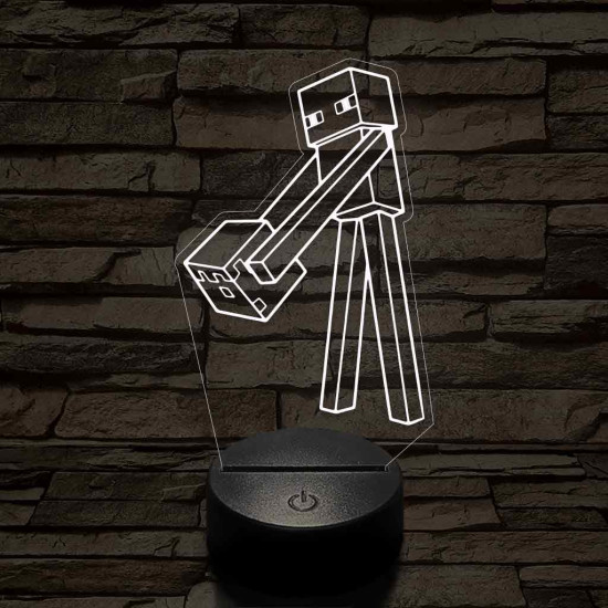 Minecraft Enderman 7 színű 3D led lámpa