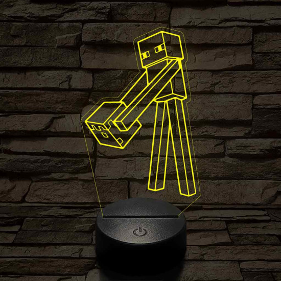 Minecraft Enderman 7 színű 3D led lámpa