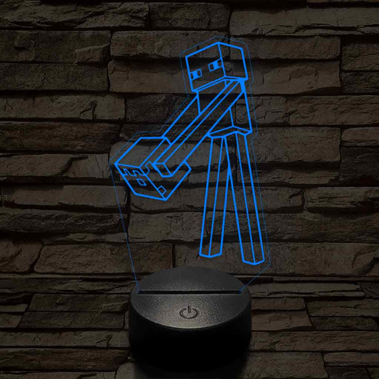Minecraft Enderman 7 színű 3D led lámpa