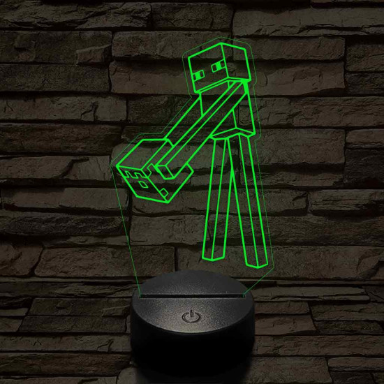 Minecraft Enderman 7 színű 3D led lámpa