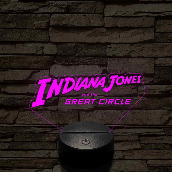 Indiana Jones logo 7 színű 3D led lámpa