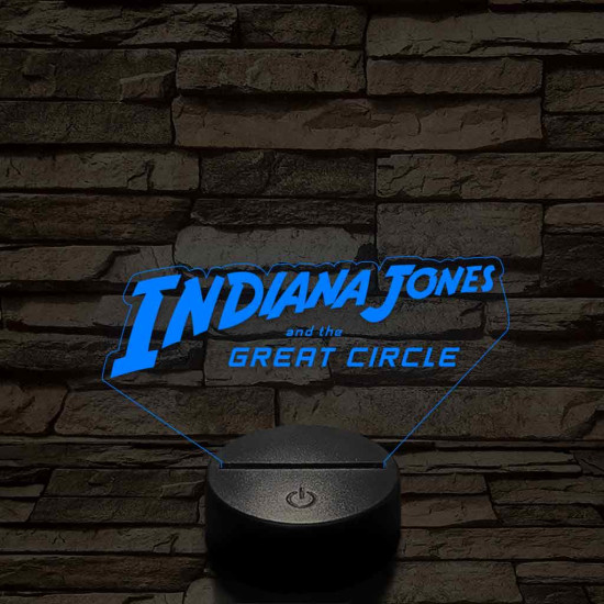 Indiana Jones logo 7 színű 3D led lámpa