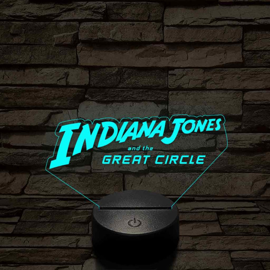 Indiana Jones logo 7 színű 3D led lámpa