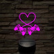 Gaming love 7 színű 3D led lámpa