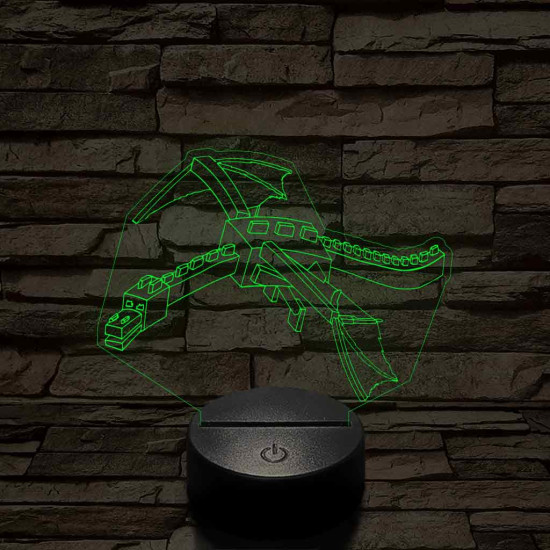 Minecraft Enderdragon 7 színű 3D led lámpa