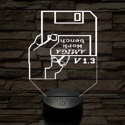 Amiga lemez 7 színű 3D led lámpa