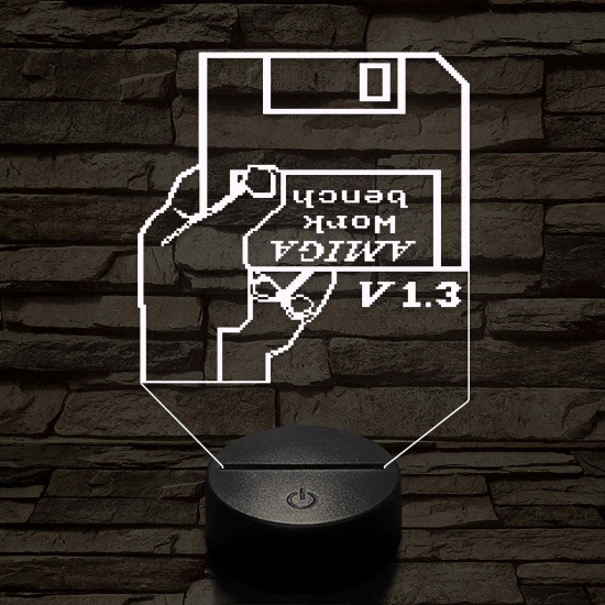 Amiga lemez 7 színű 3D led lámpa