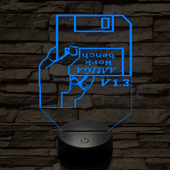 Amiga lemez 7 színű 3D led lámpa