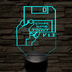 Amiga lemez 7 színű 3D led lámpa