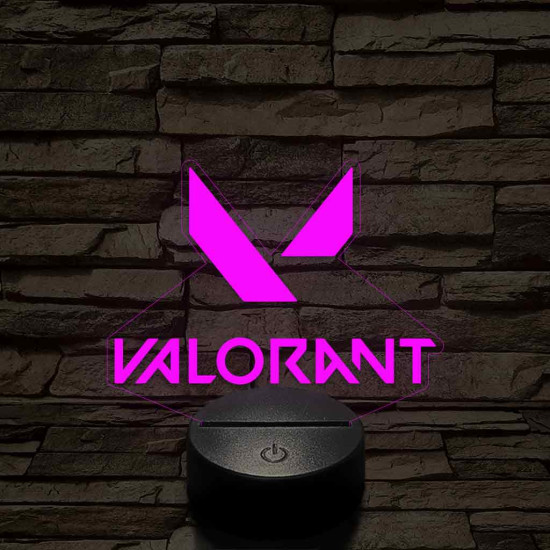 Valorant logo 7 színű 3D led lámpa