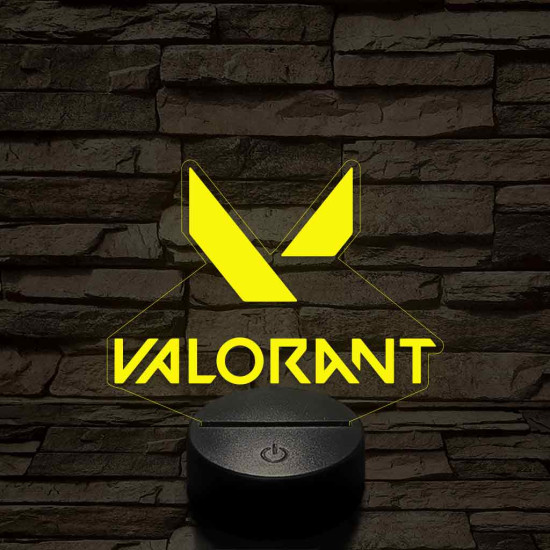 Valorant logo 7 színű 3D led lámpa