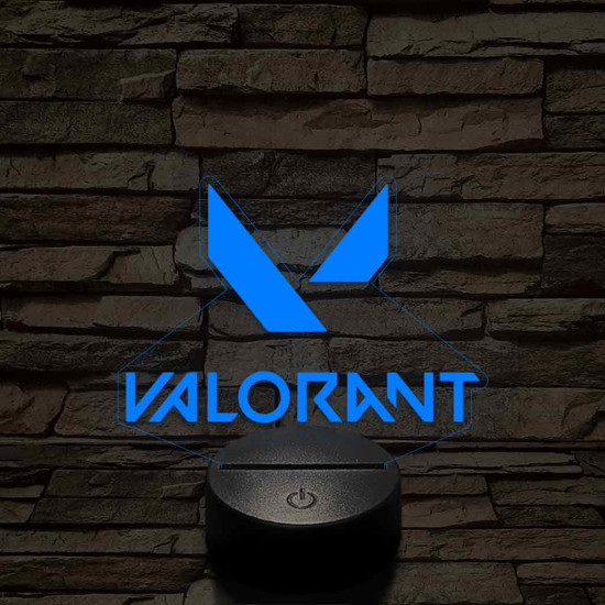 Valorant logo 7 színű 3D led lámpa