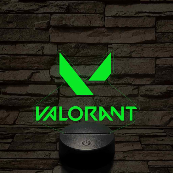 Valorant logo 7 színű 3D led lámpa