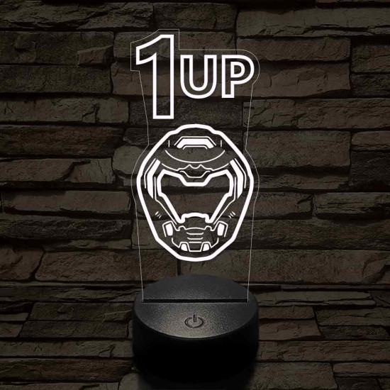 DOOM level up 7 színű 3D led lámpa