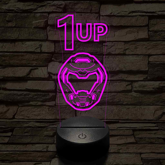 DOOM level up 7 színű 3D led lámpa