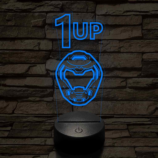 DOOM level up 7 színű 3D led lámpa