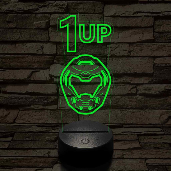 DOOM level up 7 színű 3D led lámpa