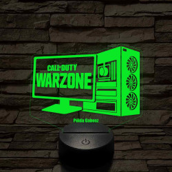 Személyre szabott gamer setup 3D illúzió led lámpa - egyedi gravírozható játéklogókkal és névvel
