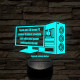 Személyre szabott gamer setup 3D illúzió led lámpa - egyedi gravírozható játéklogókkal és névvel