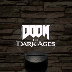 DOOM the Dark Ages logo 7 színű 3D led lámpa