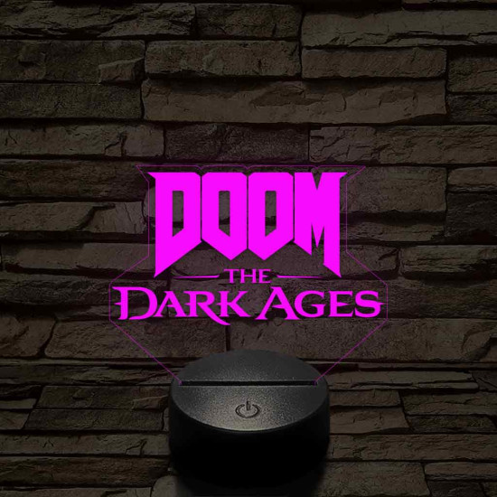 DOOM the Dark Ages logo 7 színű 3D led lámpa