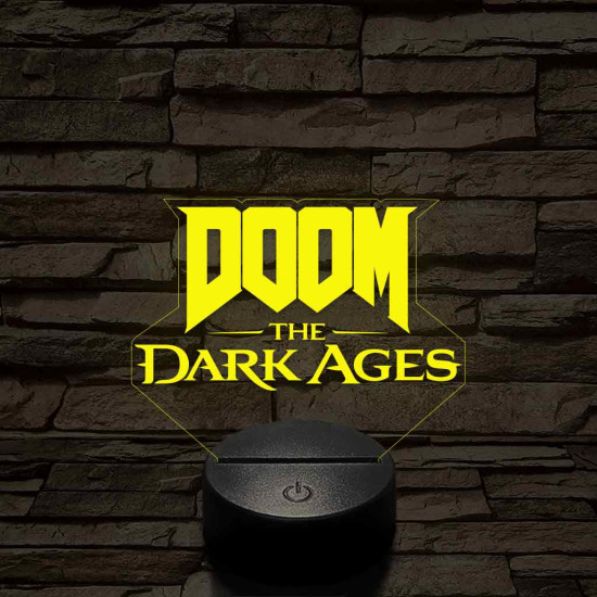 DOOM the Dark Ages logo 7 színű 3D led lámpa