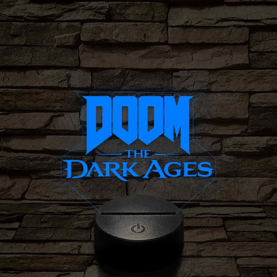 DOOM the Dark Ages logo 7 színű 3D led lámpa