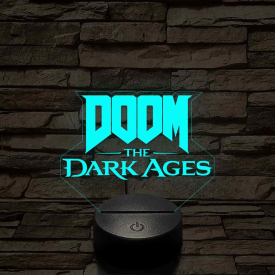 DOOM the Dark Ages logo 7 színű 3D led lámpa