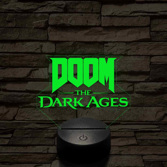 DOOM the Dark Ages logo 7 színű 3D led lámpa