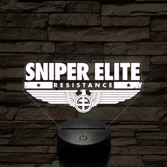 Sniper Elite logo 7 színű 3D led lámpa