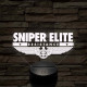 Sniper Elite logo 7 színű 3D led lámpa