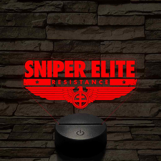 Sniper Elite logo 7 színű 3D led lámpa