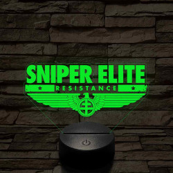 Sniper Elite logo 7 színű 3D led lámpa