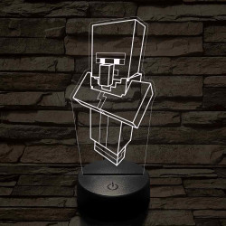 Minecraft Falusi 7 színű 3D led lámpa