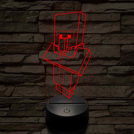 Minecraft Falusi 7 színű 3D led lámpa