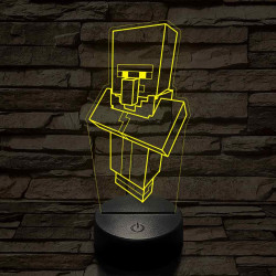 Minecraft Falusi 7 színű 3D led lámpa