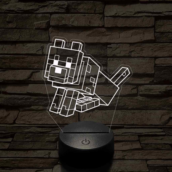Minecraft Dennis farkas 7 színű 3D led lámpa