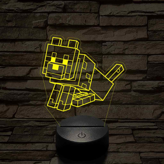 Minecraft Dennis farkas 7 színű 3D led lámpa