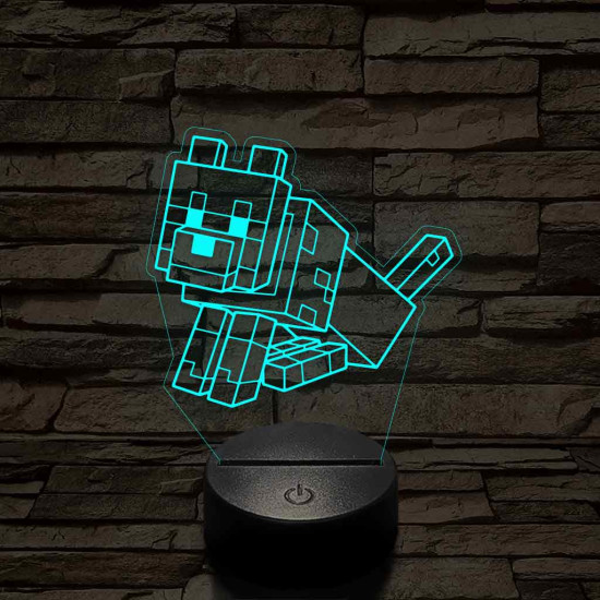 Minecraft Dennis farkas 7 színű 3D led lámpa