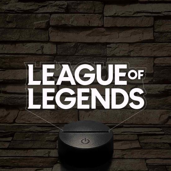 League of Legends logo 7 színű 3D led lámpa