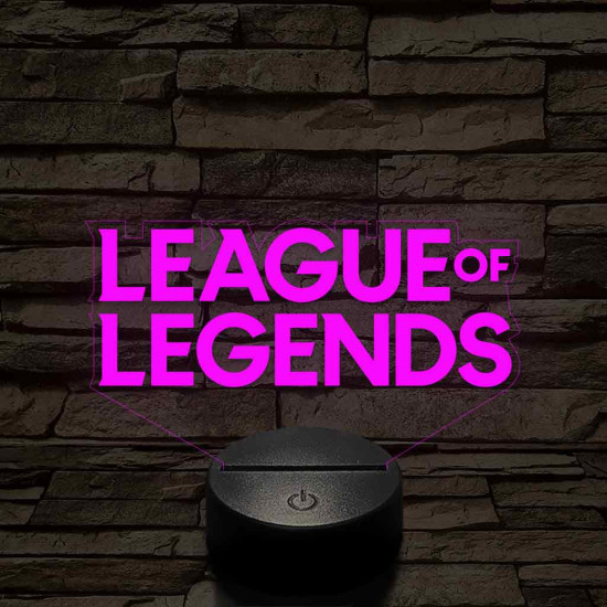 League of Legends logo 7 színű 3D led lámpa