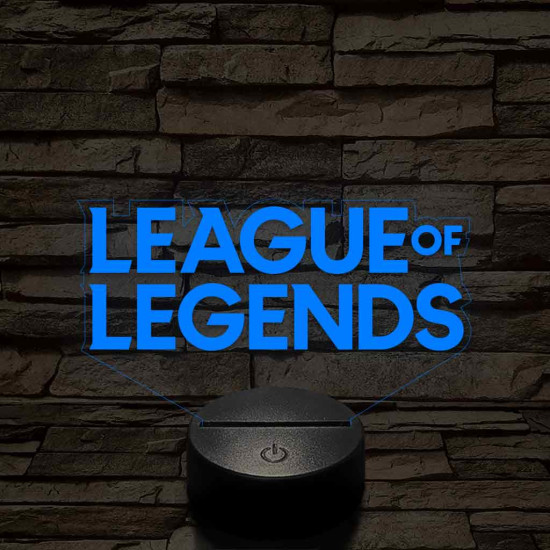 League of Legends logo 7 színű 3D led lámpa