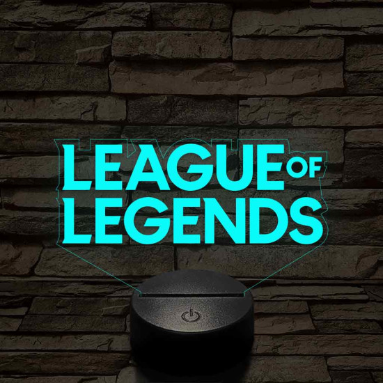 League of Legends logo 7 színű 3D led lámpa