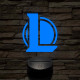 League of Legends LOL 7 színű 3D led lámpa