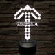 Minecraft pickaxe 7 színű 3D led lámpa