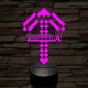 Minecraft pickaxe 7 színű 3D led lámpa