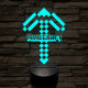 Minecraft pickaxe 7 színű 3D led lámpa